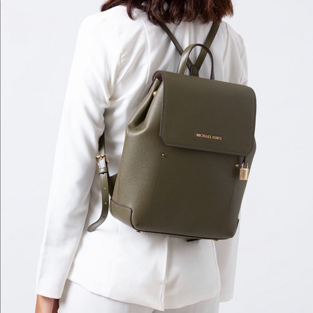 Michael Kors olive backpack. NWT